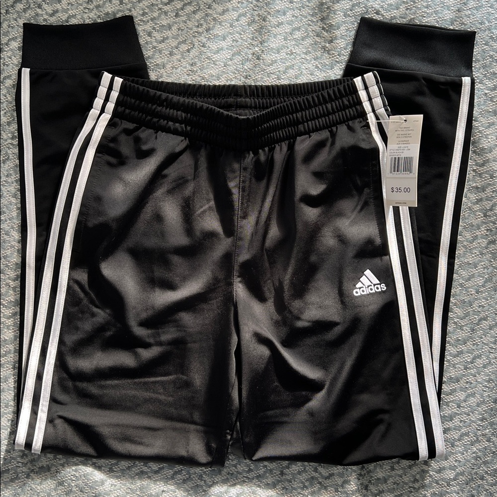 Adidas Black Track Pants ~ Boys 14/16